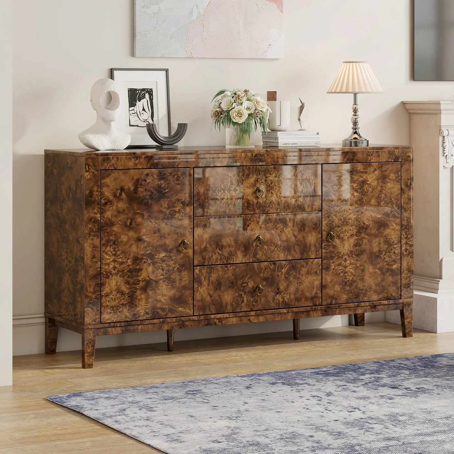 Orlando 60'' High Gloss Buffet Amerlife Dark Brown