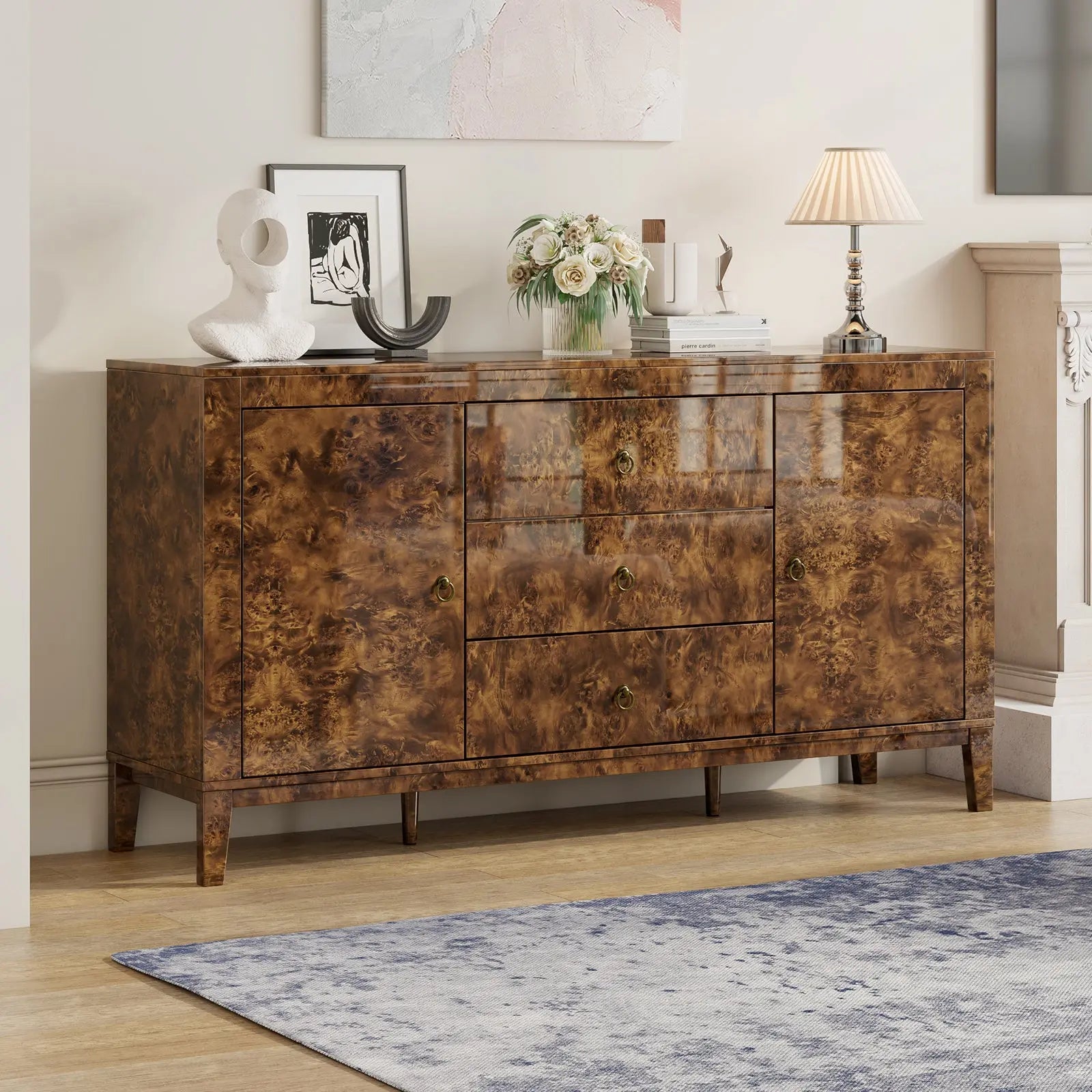 Orlando 60'' High Gloss Buffet Amerlife Dark Brown
