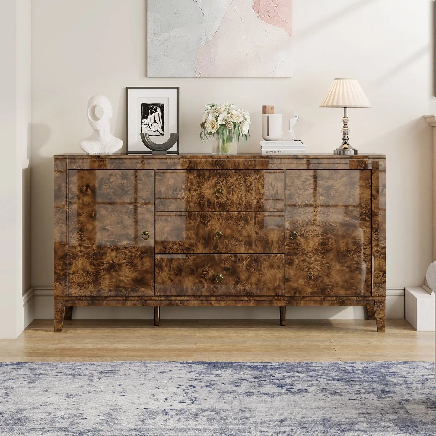 Orlando 60'' High Gloss Buffet Amerlife Dark Brown