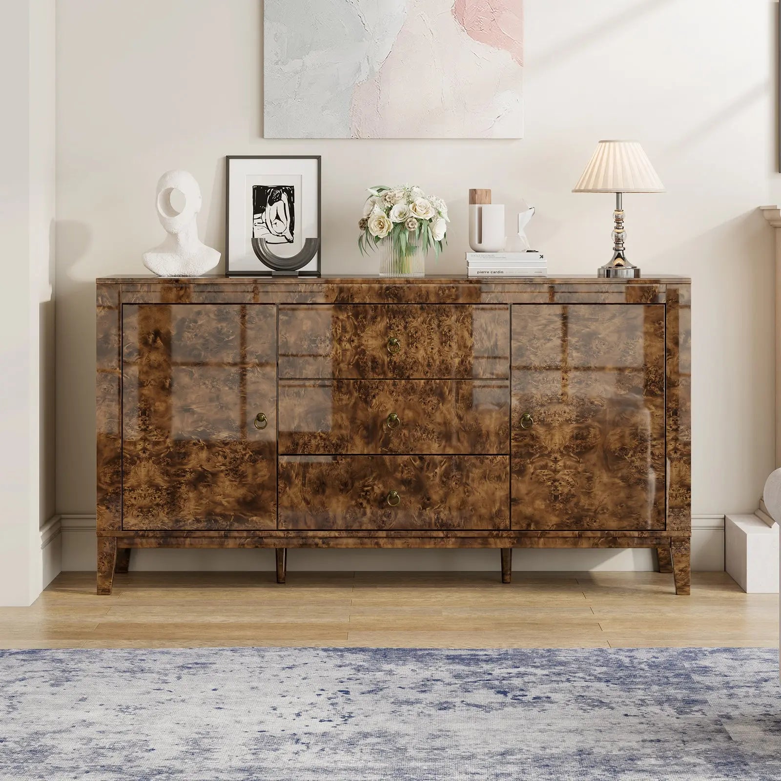 Orlando 60'' High Gloss Buffet Amerlife Dark Brown