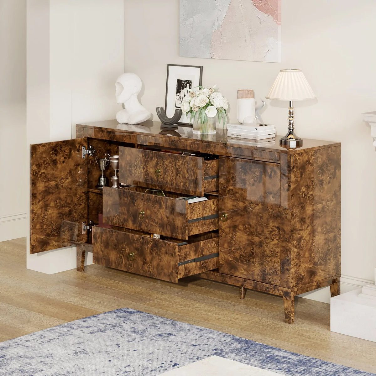 Orlando 60'' High Gloss Buffet Amerlife Dark Brown