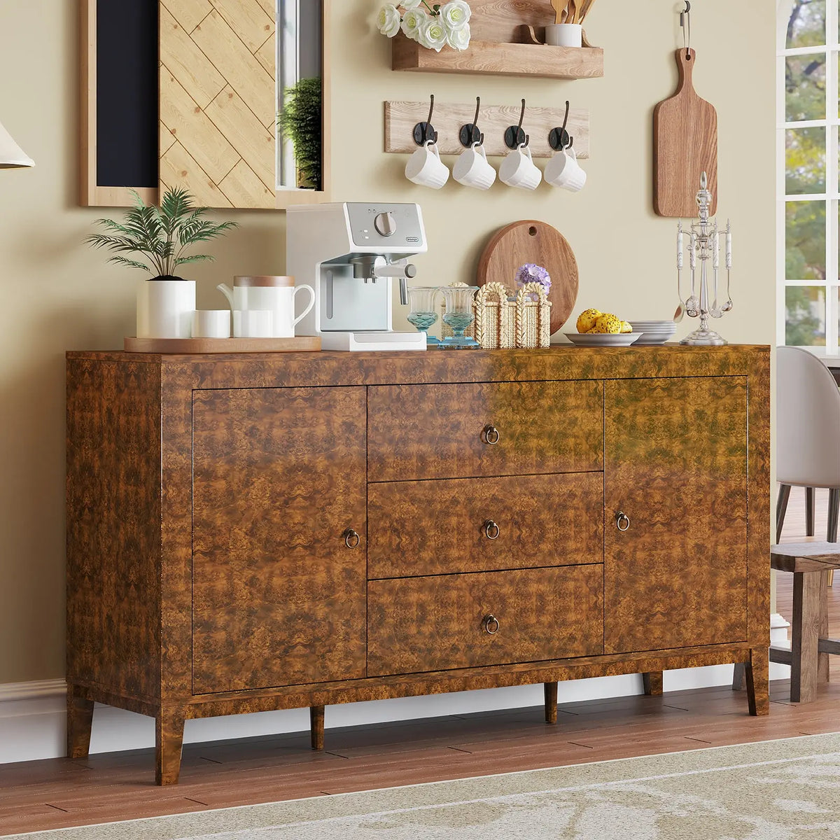Orlando 60'' High Gloss Buffet Amerlife Dark Brown