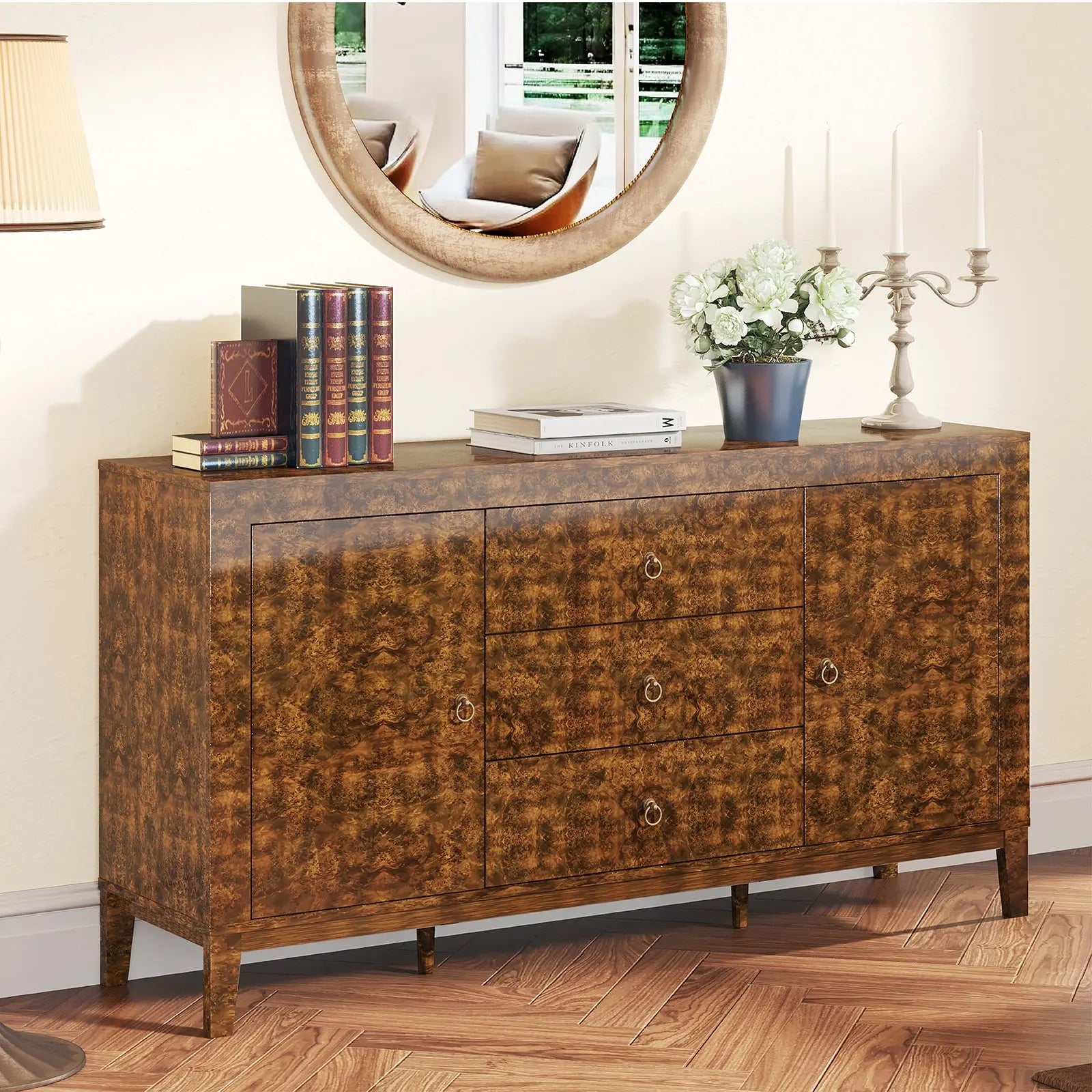 Orlando 60'' High Gloss Buffet Amerlife Dark Brown