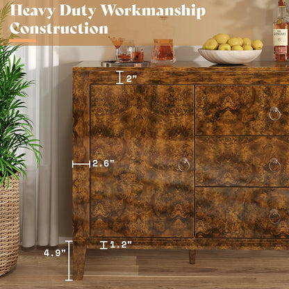 Orlando 60'' High Gloss Buffet Amerlife Dark Brown