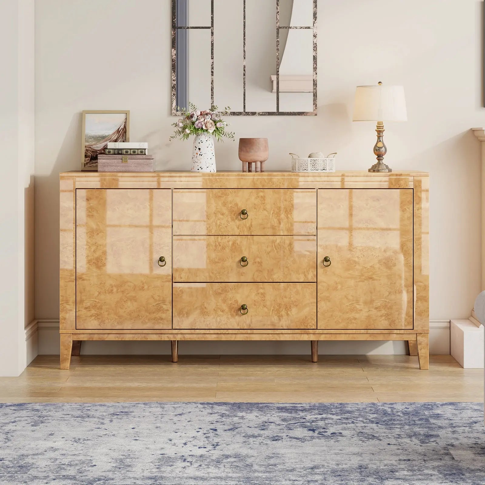 Orlando 60'' High Gloss Buffet Amerlife Light Yellow