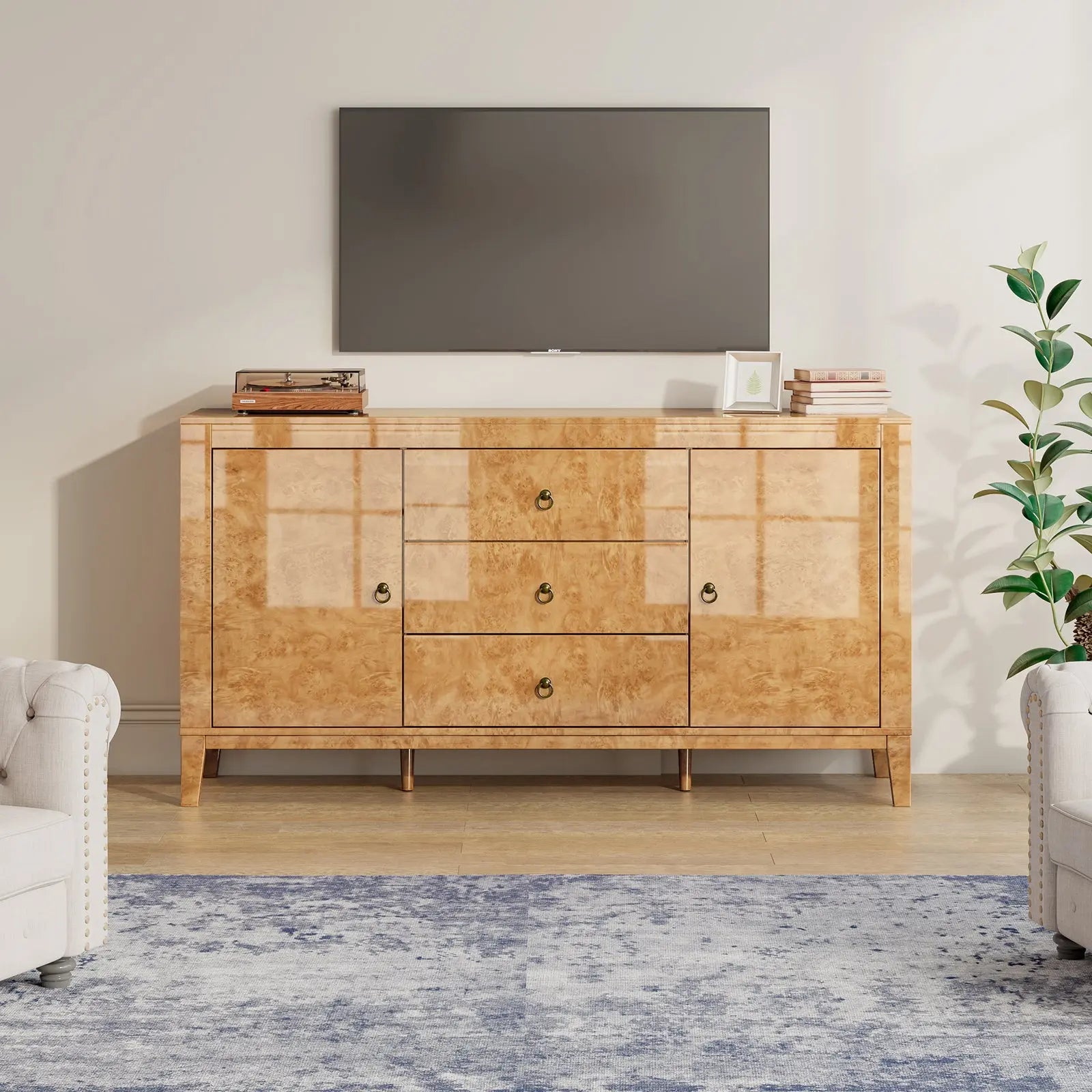 Orlando 60'' High Gloss Buffet Amerlife Light Yellow