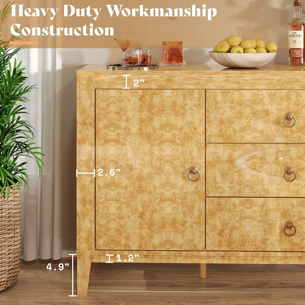 Orlando 60'' High Gloss Buffet Amerlife Light Yellow