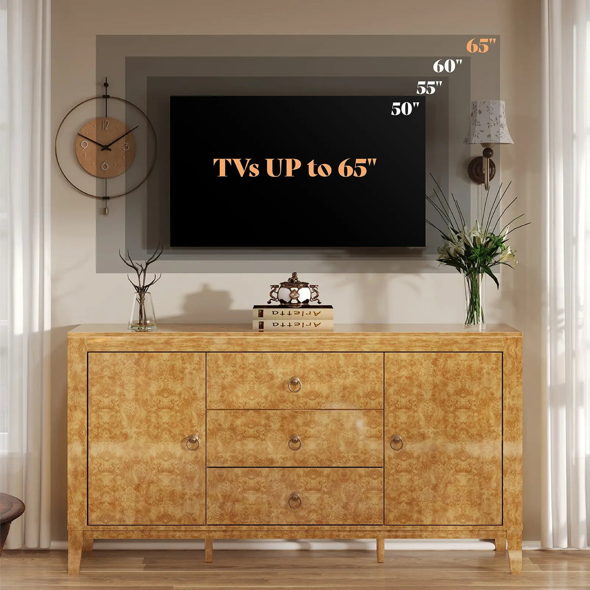 Orlando 60'' High Gloss Buffet Amerlife Light Yellow