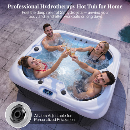 Amerlife Plug & Play Outdoor Hot Tub-4-Person 