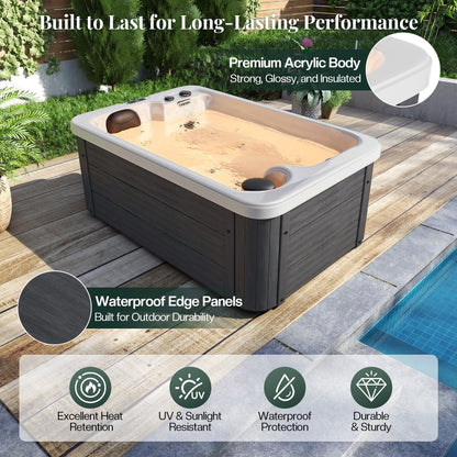 Amerlife Plug & Play Outdoor Hot Tub-2-Person 