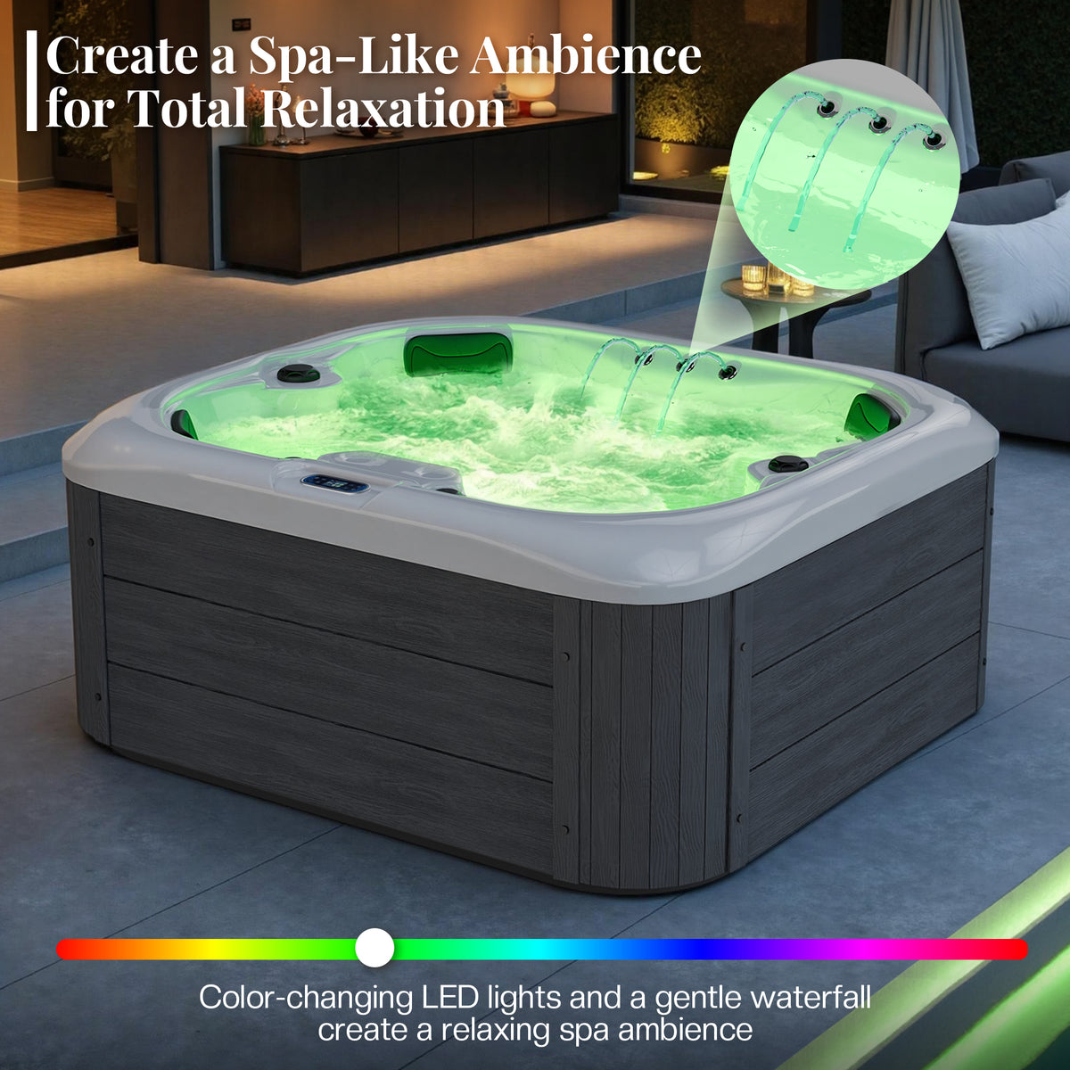 Amerlife Plug & Play Outdoor Hot Tub-4-Person 