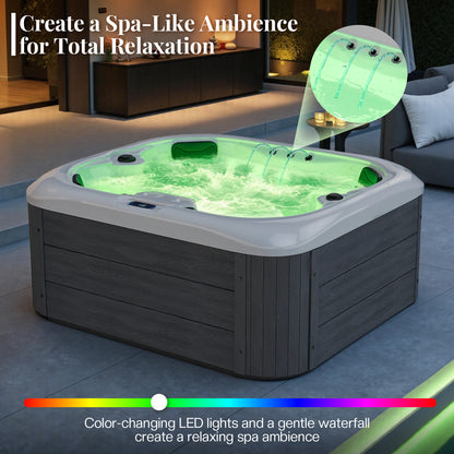 Amerlife Plug & Play Outdoor Hot Tub-4-Person 