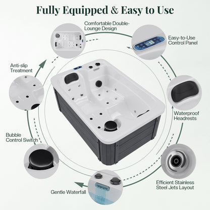 Amerlife Plug & Play Outdoor Hot Tub-2-Person 