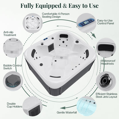 Amerlife Plug & Play Outdoor Hot Tub-4-Person 