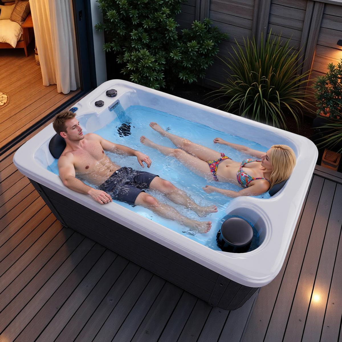 Amerlife Plug & Play Outdoor Hot Tub-2-Person 