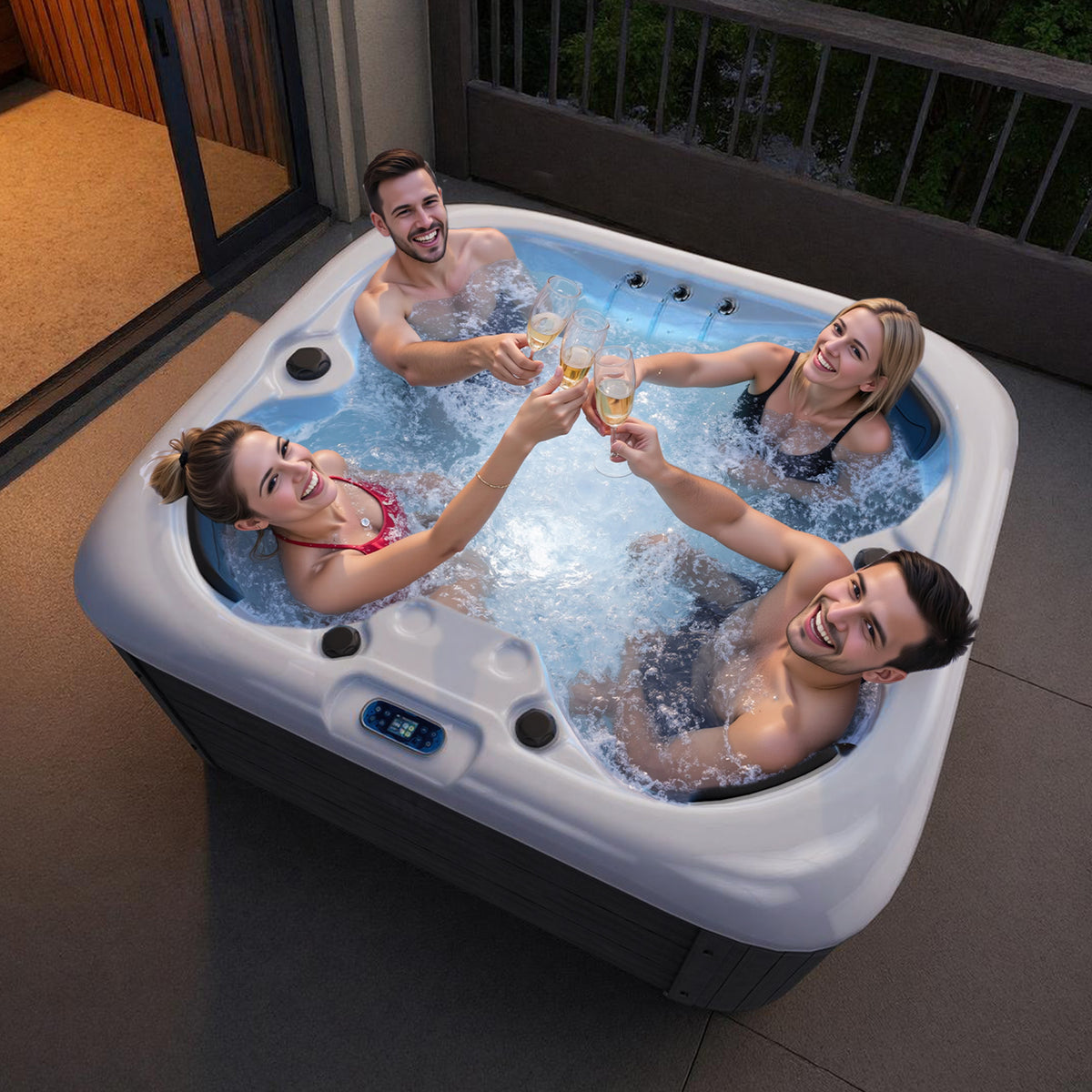 Amerlife Plug & Play Outdoor Hot Tub-4-Person 