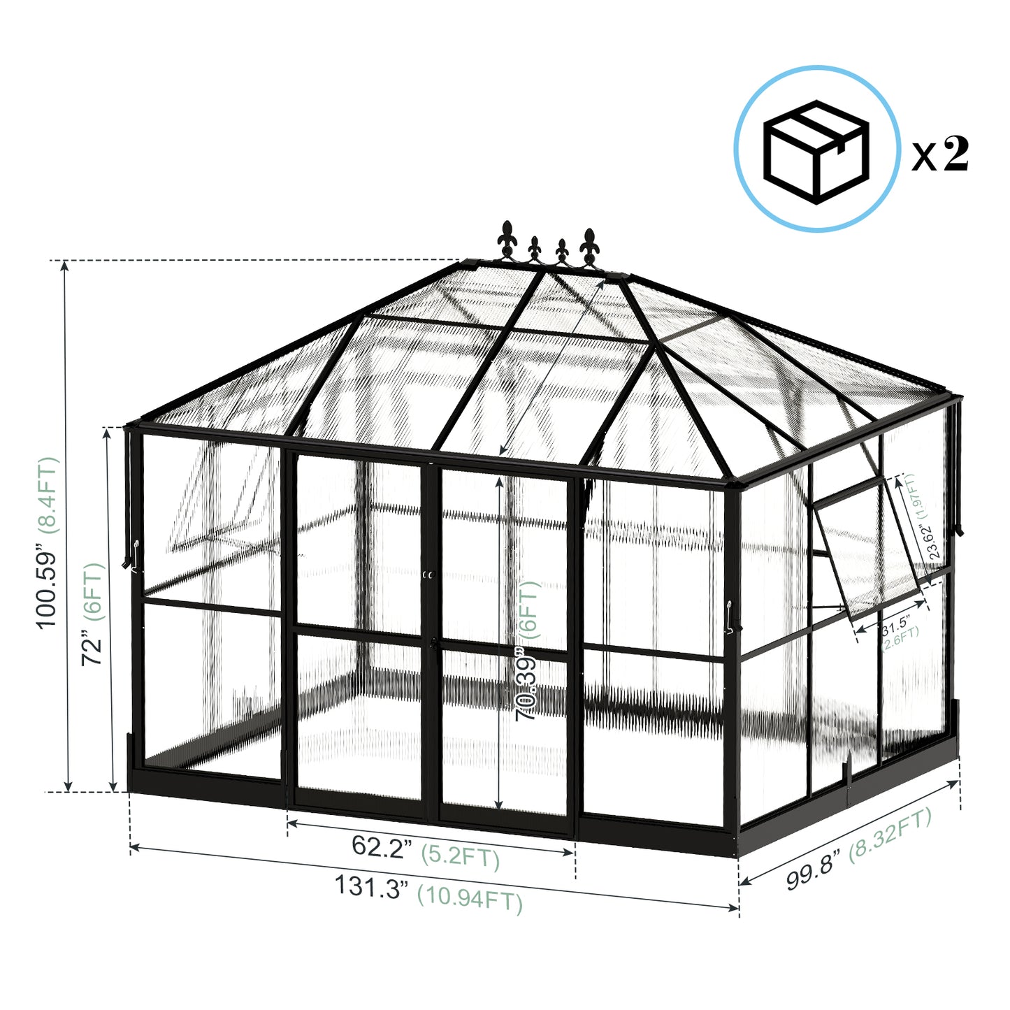 10.9*8.3FT Non-Transparent