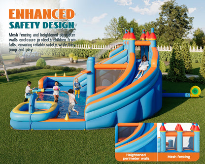 Flume Inflatable Bounce House Amerlife 179.1×169.3×108.3 Inch-Oxford Fabric