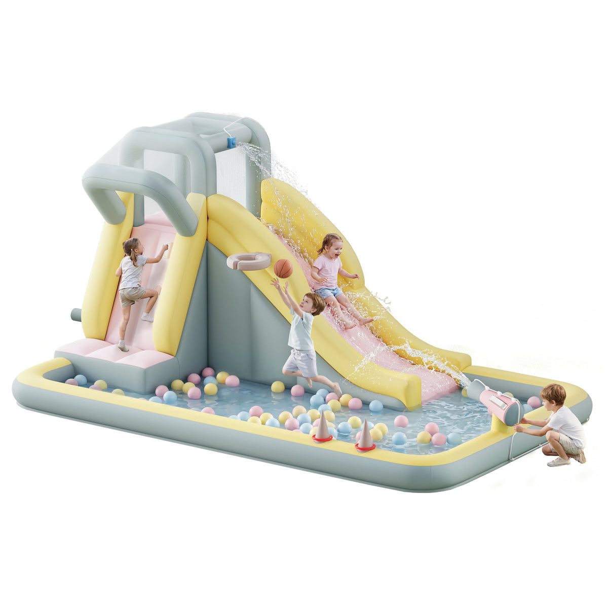 Flume Inflatable Bounce House Amerlife 154x106x75 Inch-Oxford Fabric