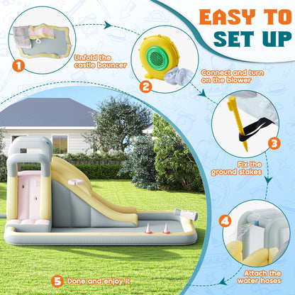 Flume Inflatable Bounce House Amerlife 154x106x75 Inch-Oxford Fabric