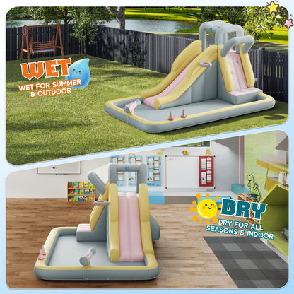 Flume Inflatable Bounce House Amerlife 154x106x75 Inch-Oxford Fabric