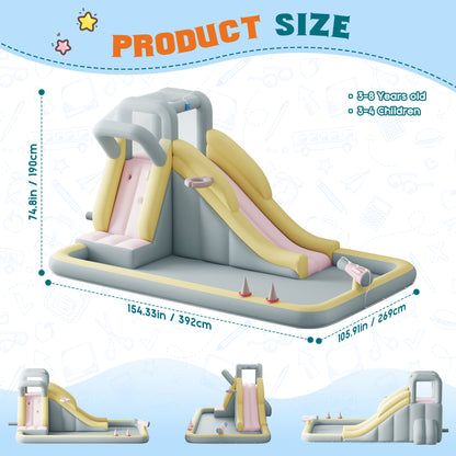 Flume Inflatable Bounce House Amerlife 154x106x75 Inch-Oxford Fabric