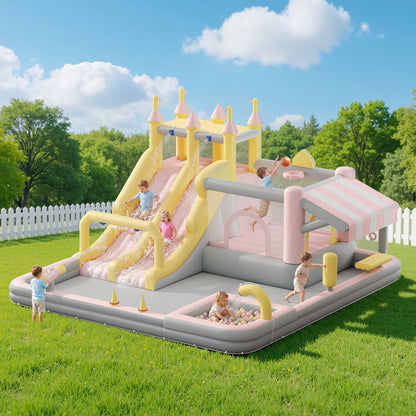 Flume Inflatable Bounce House Amerlife 184x173x94 Inch-Oxford Fabric