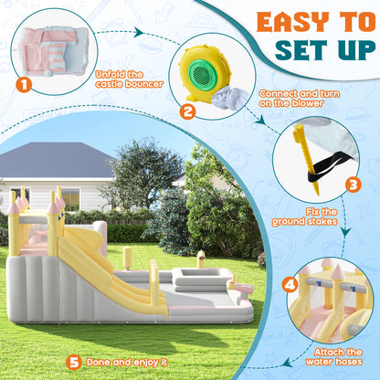 Flume Inflatable Bounce House Amerlife 184x173x94 Inch-Oxford Fabric
