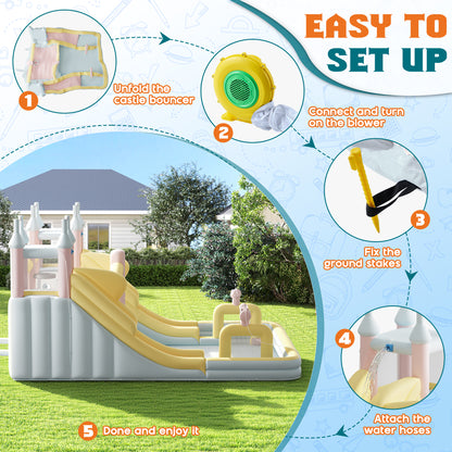 Flume Inflatable Bounce House Amerlife 177x163x94 Inch-Oxford Fabric