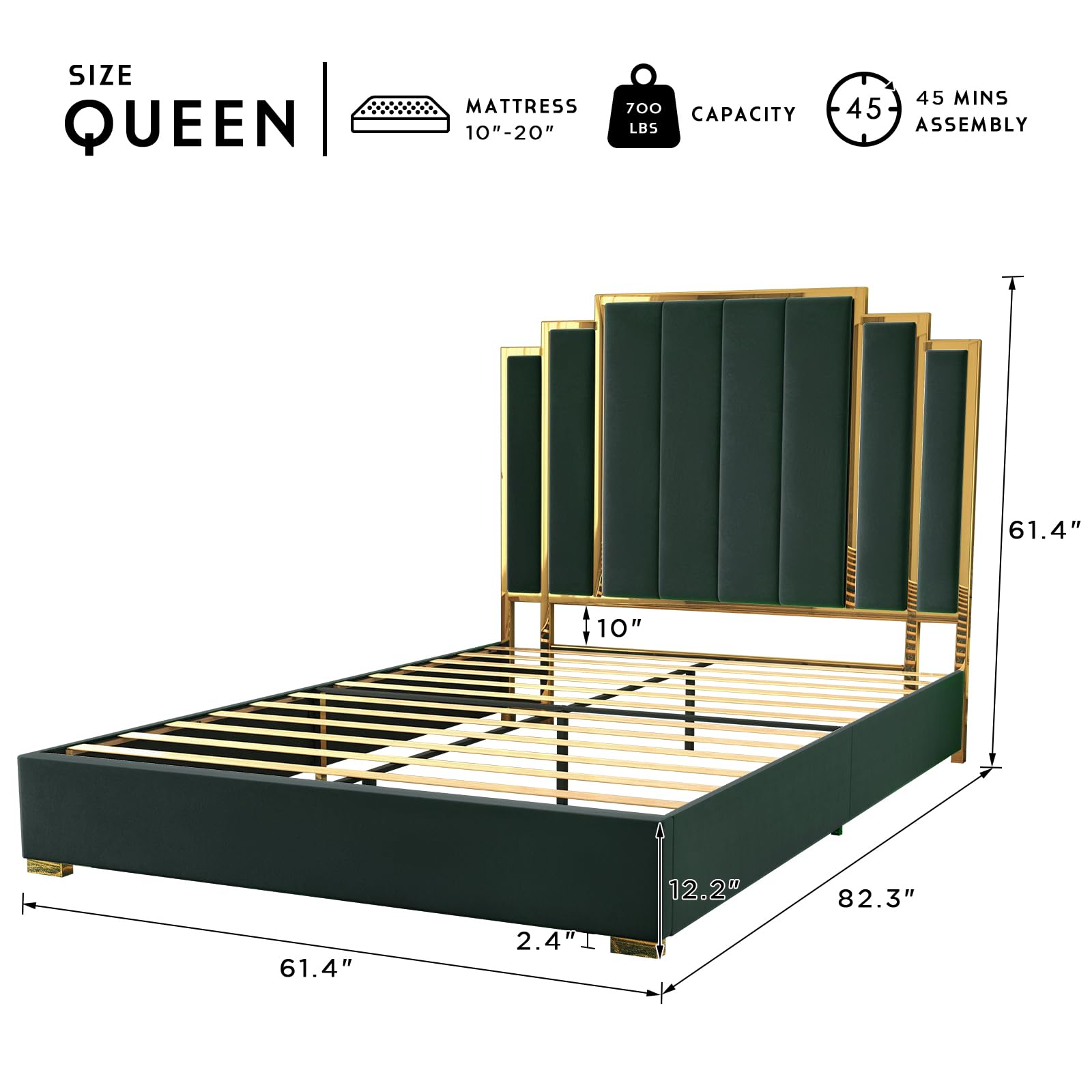 Majorelle Queen Bed Frame Amerlife