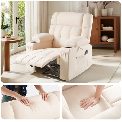 Elva Manual Recliner Chairs - Beige