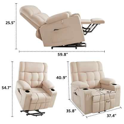 Elva Power Lift Recliner Chairs - Beige