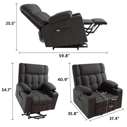 Elva Power Lift Recliner Chairs - Dark Grey
