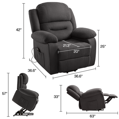 Reed Power-Lift Recliner Chairs - Black