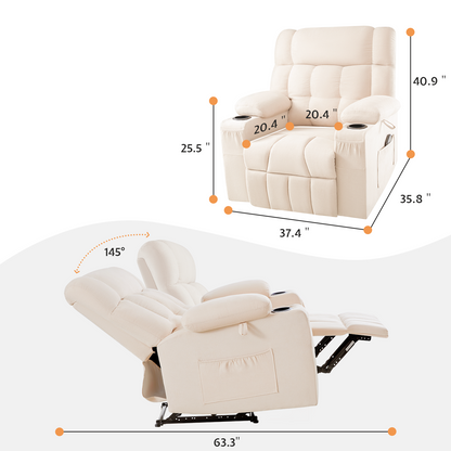Elva Manual Recliner Chairs - Beige