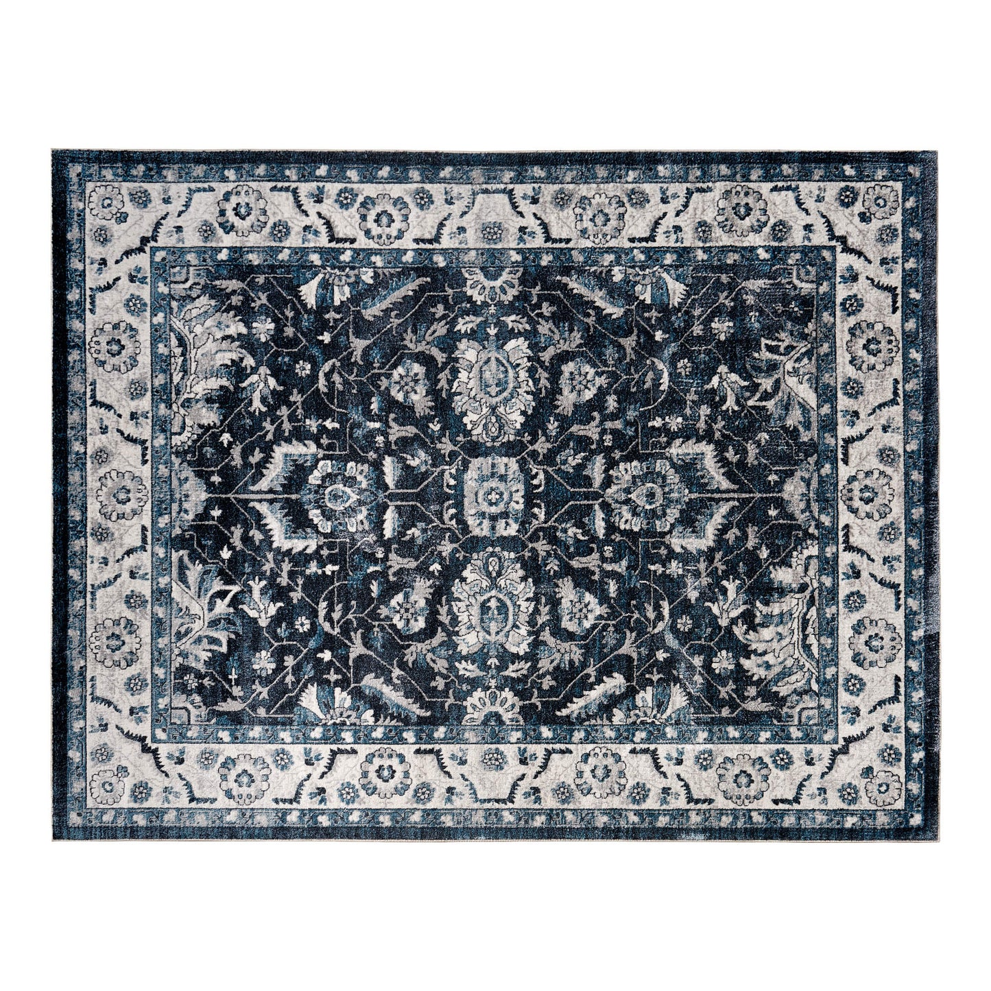 Vintage Distressed Low Pile Rug 