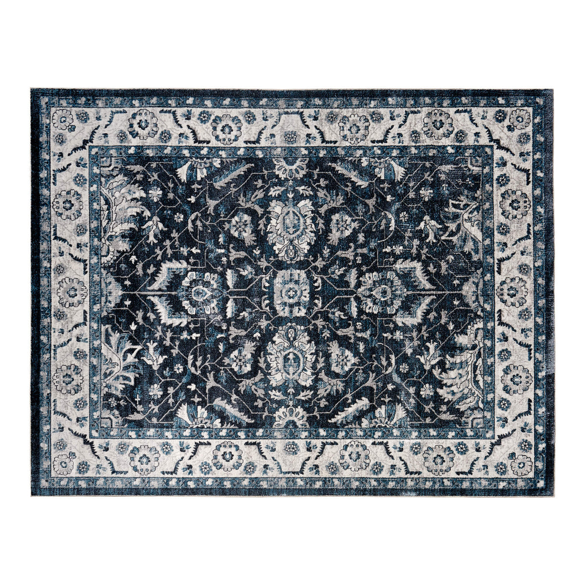 Vintage Distressed Low Pile Rug 