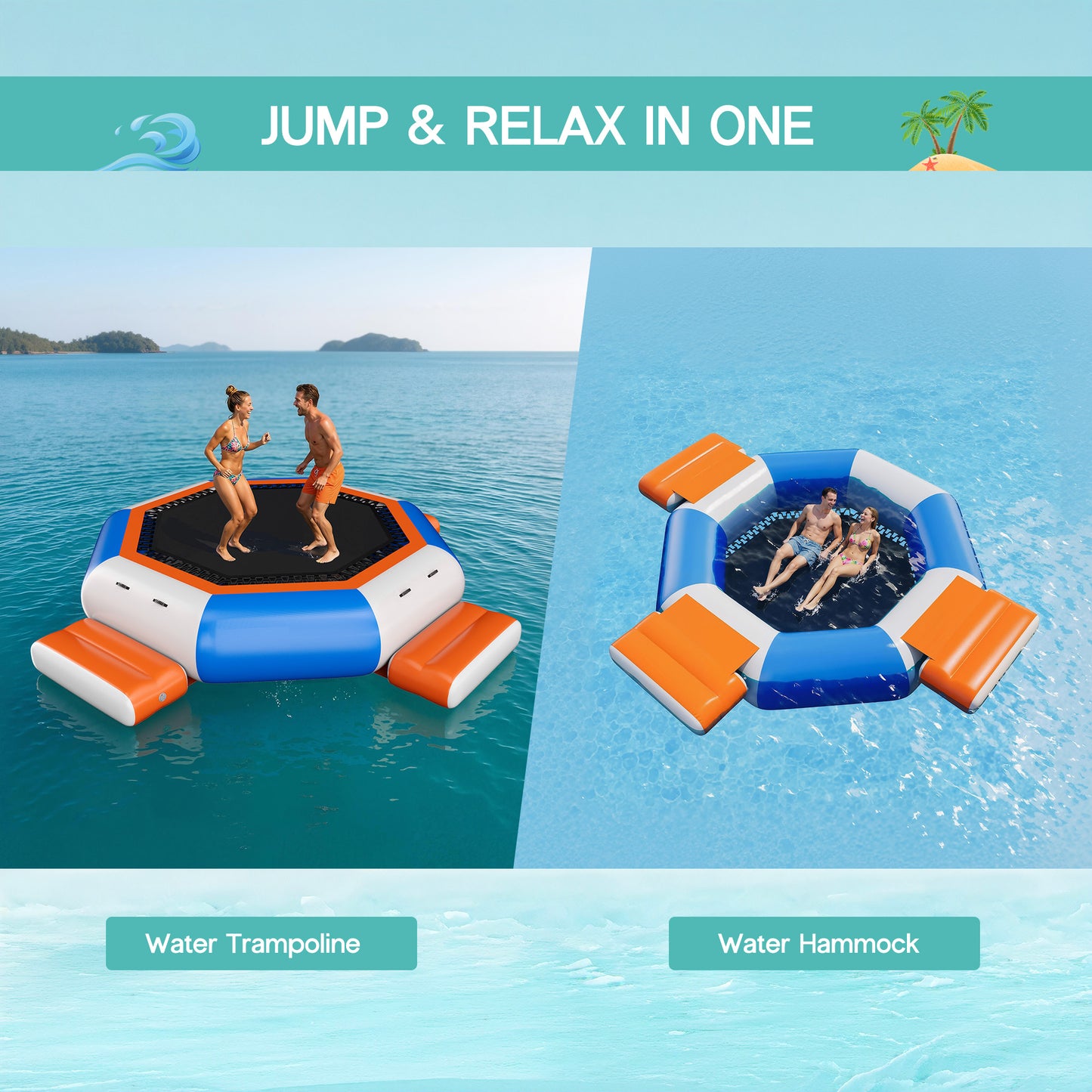 Inflatable Water Trampoline 12FT
