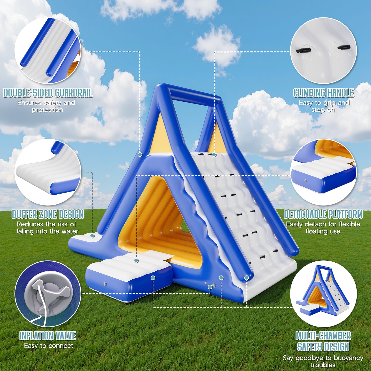 Inflatable Floating Water Slide -15FT