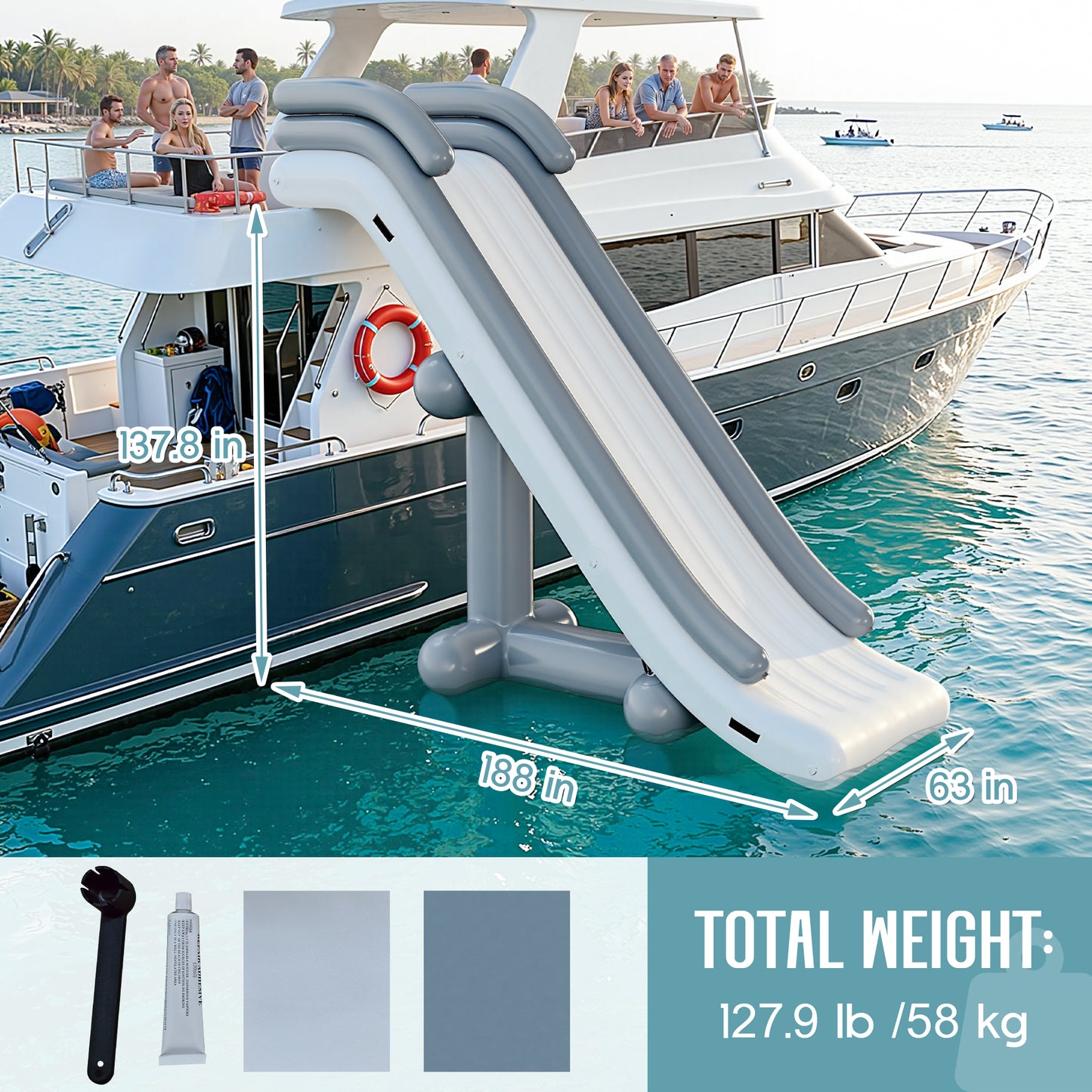 Inflatable Floating Water Slide -16FT