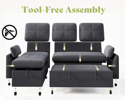 Vireli  Convertible Sofa Bed -Gray