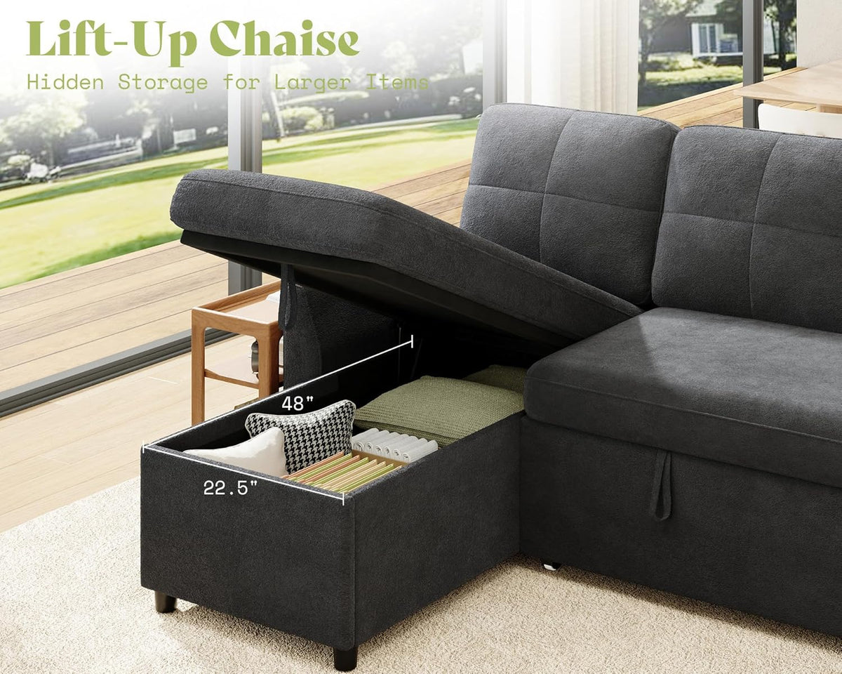 Vireli  Convertible Sofa Bed -Gray