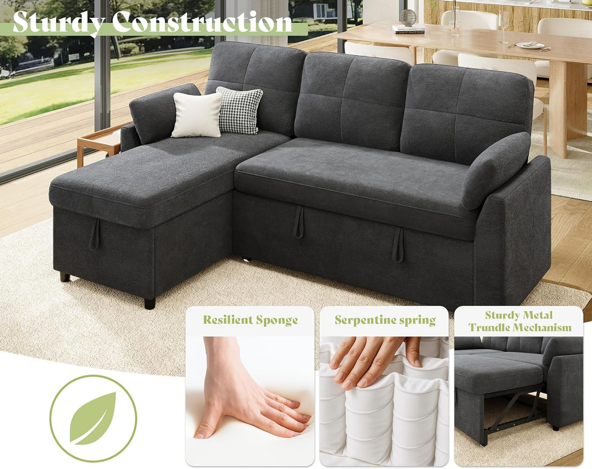 Vireli  Convertible Sofa Bed -Gray