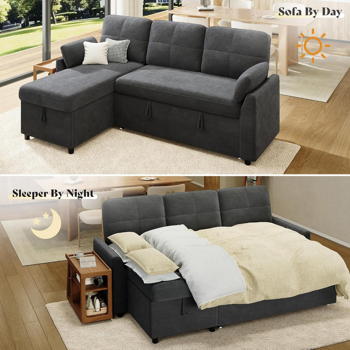 Vireli  Convertible Sofa Bed -Gray