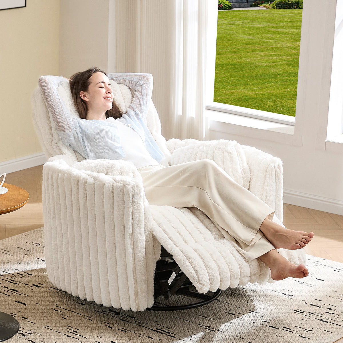 Foss Power Recliner Chair Amerlife-Corduroy Cream