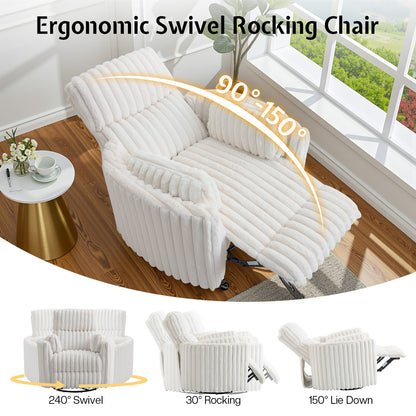 Foss Power Recliner Chair Amerlife-Corduroy Cream