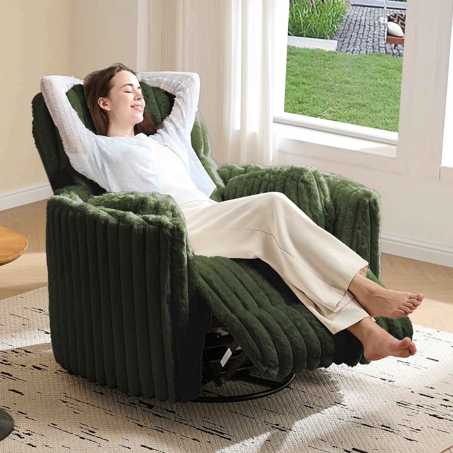 Foss Power Recliner Chair Amerlife-Corduroy Green