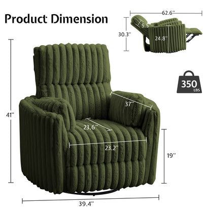 Foss Power Recliner Chair Amerlife-Corduroy Green