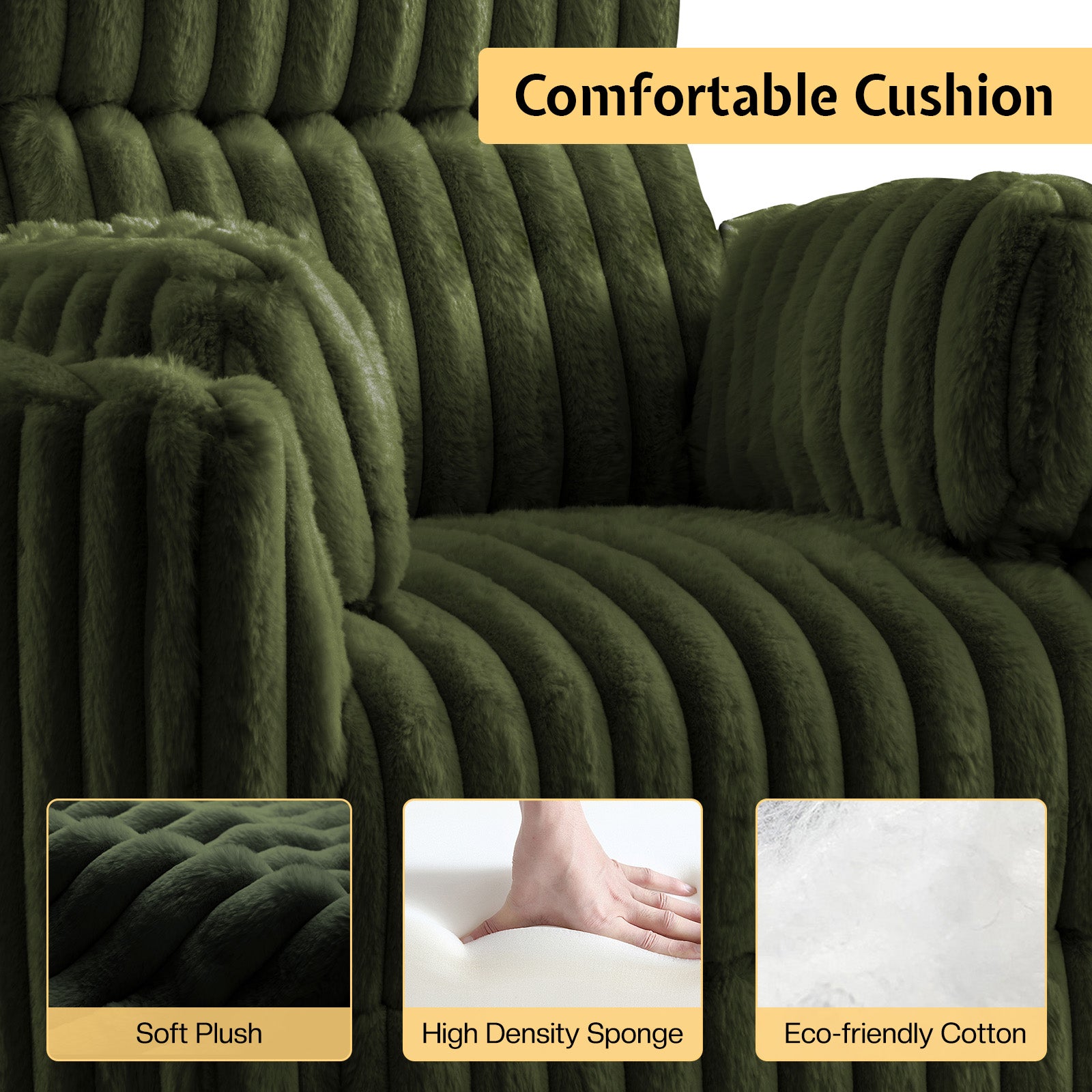 Foss Power Recliner Chair Amerlife-Corduroy Green