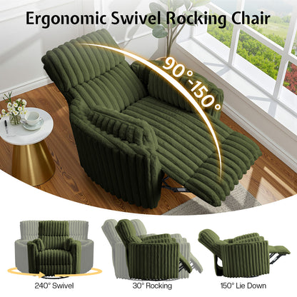 Foss Power Recliner Chair Amerlife-Corduroy Green